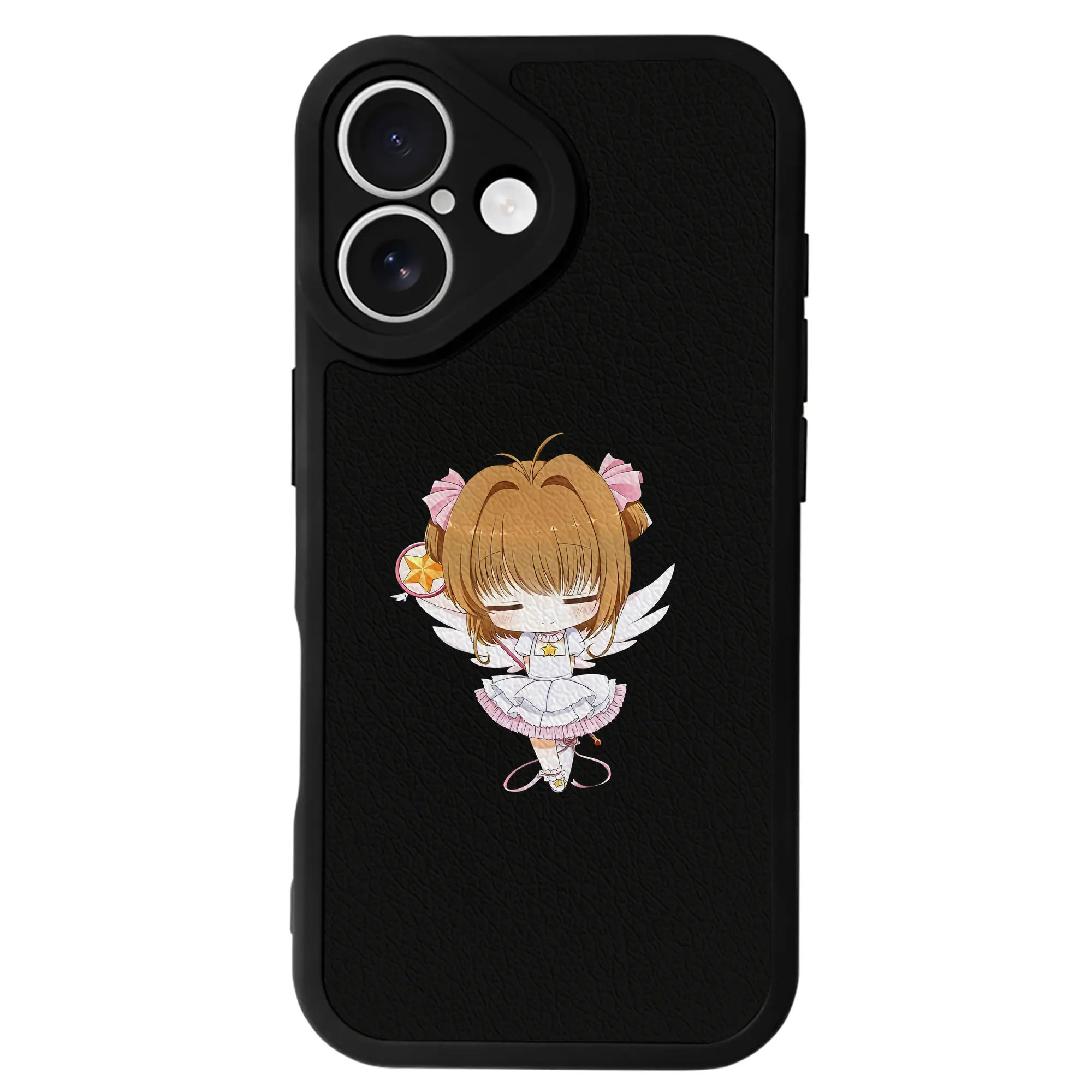 カードキャプターさくら グッズ,木之本桜 - IPhone 16シリーズ対応 ・ シリコンスマホケース ・ レザー調 ・ 高精度フィット ・ 耐衝撃 ・ ワイヤレス充電対応 ・ 精密カット